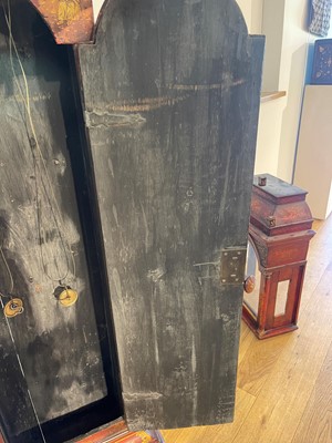 Lot 163 - A George II scarlet and gilt-japanned longcase clock