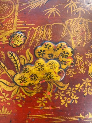 Lot 163 - A George II scarlet and gilt-japanned longcase clock