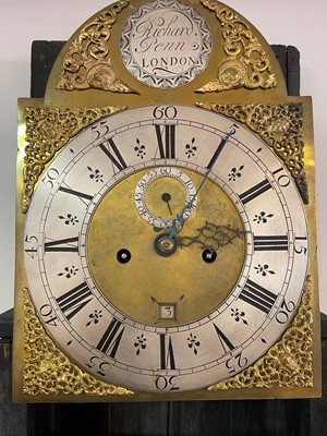 Lot 163 - A George II scarlet and gilt-japanned longcase clock