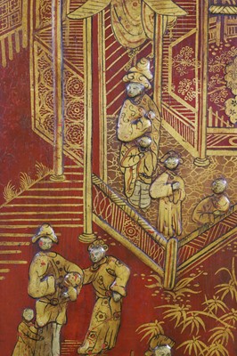 Lot 163 - A George II scarlet and gilt-japanned longcase clock