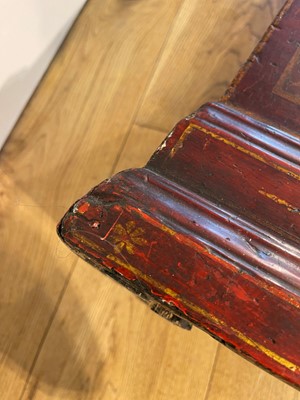 Lot 163 - A George II scarlet and gilt-japanned longcase clock