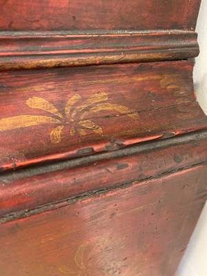 Lot 163 - A George II scarlet and gilt-japanned longcase clock