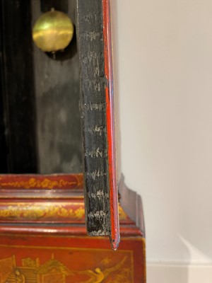 Lot 163 - A George II scarlet and gilt-japanned longcase clock