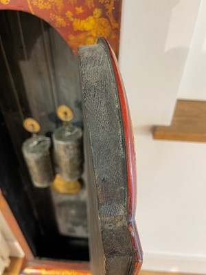 Lot 163 - A George II scarlet and gilt-japanned longcase clock