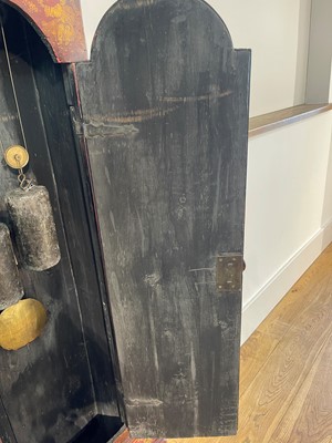 Lot 163 - A George II scarlet and gilt-japanned longcase clock