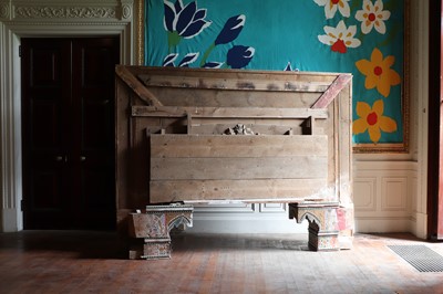 Lot 243 - A massive carved and painted overdoor or arch