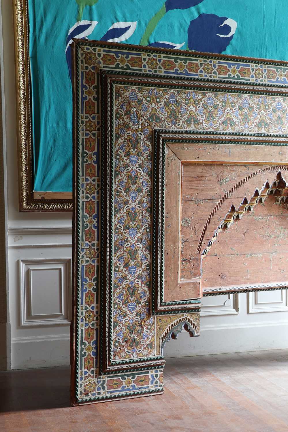Lot 243 - A massive carved and painted overdoor or arch