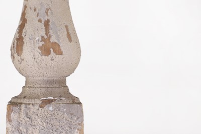 Lot 120 - A pair of painted pine baluster table lamps