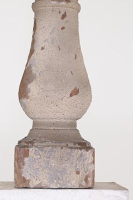 Lot 120 - A pair of painted pine baluster table lamps
