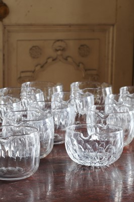 Lot 393 - ☘ A set of eight cut-crystal finger bowls