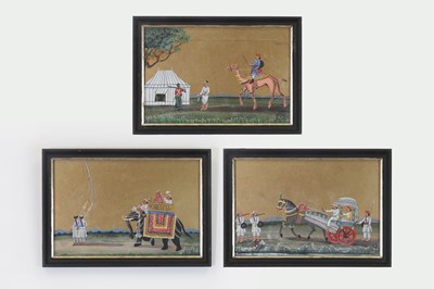 Lot 251 - Three Company School paintings on mica