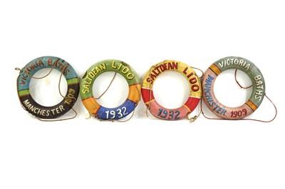 Lot 458 - A group of painted lifebuoys