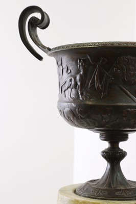 Lot 117 - A pair of grand tour bronze urns