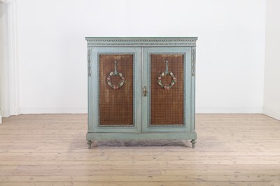 Lot 300 - A Louis XVI-style painted beech cupboard