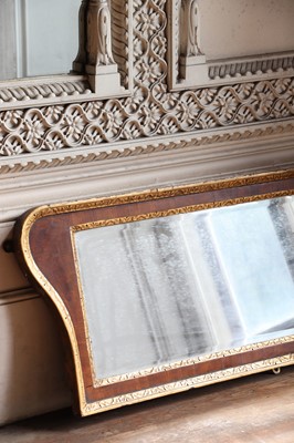 Lot 46 - ☘ A George II-style walnut and gilt-framed overmantel mirror