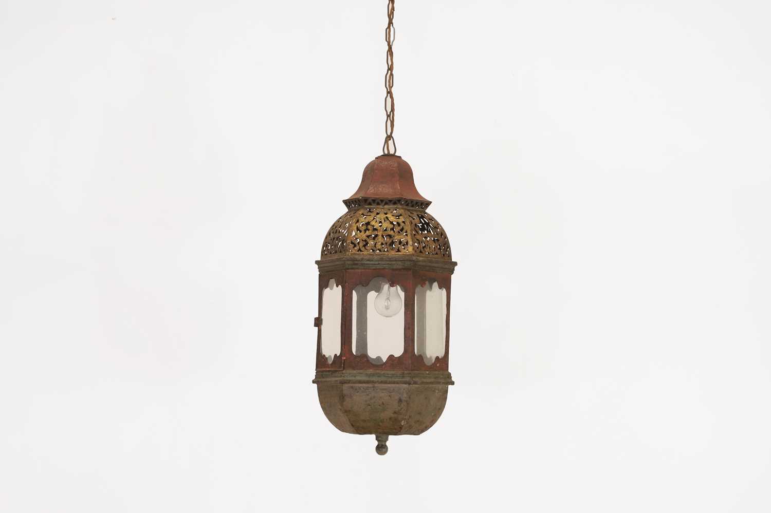 Lot 197 - A painted metal lantern