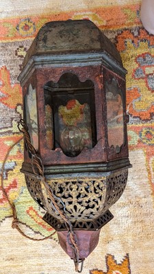 Lot 197 - A painted metal lantern