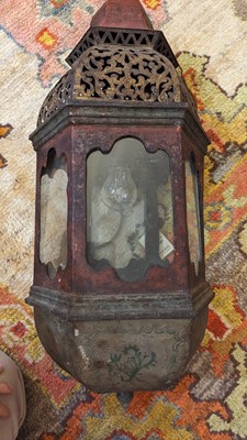 Lot 197 - A painted metal lantern