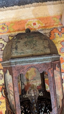 Lot 197 - A painted metal lantern