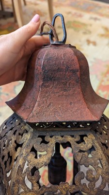 Lot 197 - A painted metal lantern