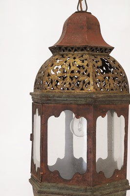 Lot 197 - A painted metal lantern