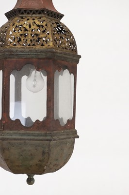 Lot 197 - A painted metal lantern