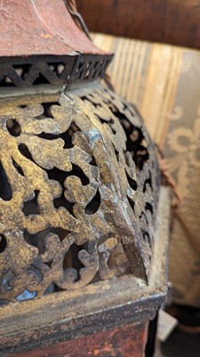 Lot 197 - A painted metal lantern
