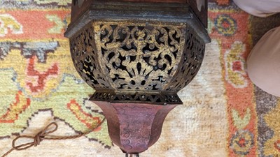 Lot 197 - A painted metal lantern