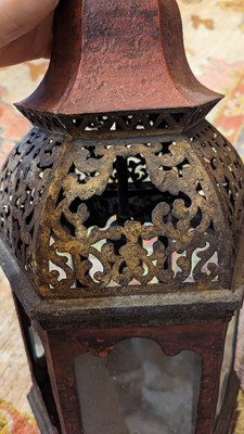Lot 197 - A painted metal lantern