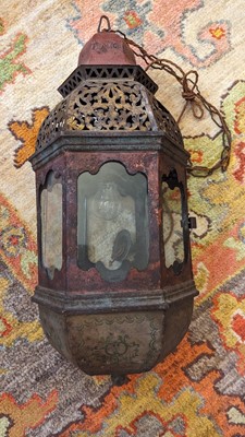 Lot 197 - A painted metal lantern