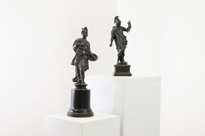 Lot 278 - A matched pair of bronze figures of Mars and Minerva