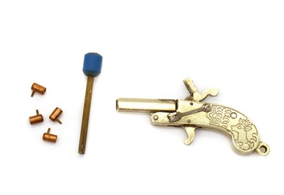 Lot 81 - A German white metal berlock cap pistol