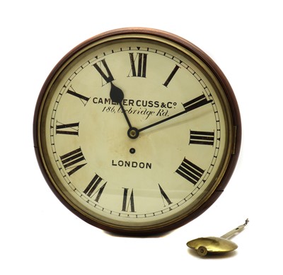Lot 238 - A mahogany fusee wall clock
