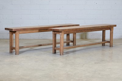 Lot 95 - A pair of Arts and Crafts oak benches