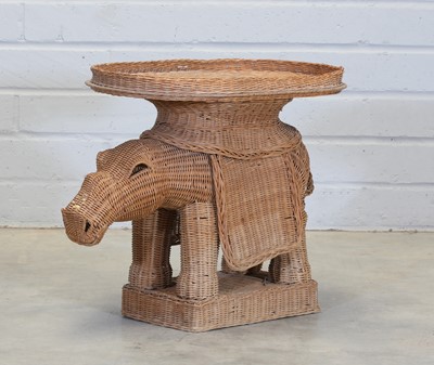 Lot 382 - A novelty wicker 'rhinoceros' side table