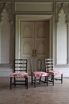 Lot 45 - ☘ A pair of George III-style mahogany ladder-back dining chairs