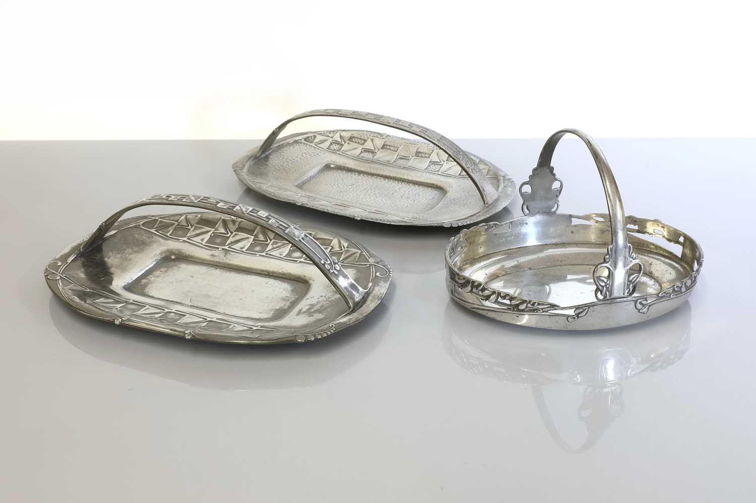 Lot 79 - Two Arts and Crafts Tudric pewter cake stands