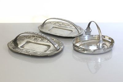 Lot 79 - Two Arts and Crafts Tudric pewter cake stands