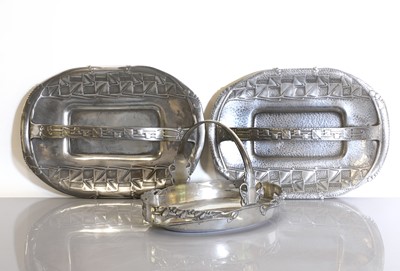 Lot 79 - Two Arts and Crafts Tudric pewter cake stands