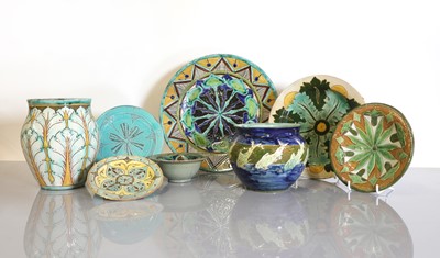 Lot 50 - A collection of eight Della Robbia pottery items