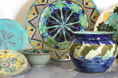 Lot 50 - A collection of eight Della Robbia pottery items