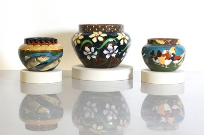 Lot 49 - Three Foley 'Intarsio' pottery jardinières