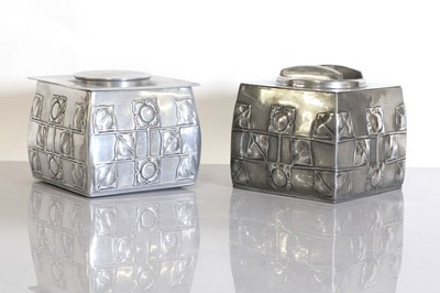 Lot 76 - A Tudric pewter biscuit barrel