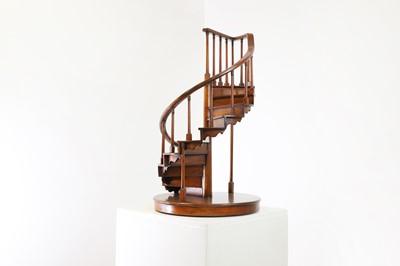 Lot 123 - A turned wooden model of a staircase