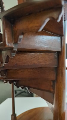 Lot 123 - A turned wooden model of a staircase