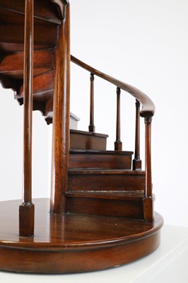 Lot 123 - A turned wooden model of a staircase