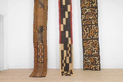 Lot 93 - Three Kuba raffia appliquéd cloths