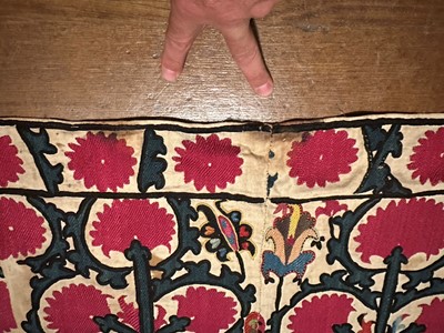 Lot 256 - ☘ A large Ura-Tube suzani panel