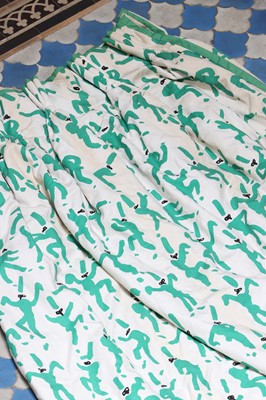 Lot 170 - A pair of printed cotton interlined curtains