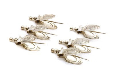 Lot 82 - A set of six Art Nouveau style silver cocktail sticks